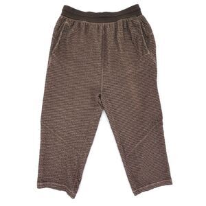 NEW Nike Dri-fit Yoga 3/4 Cropped Harem Pants Brown Knit Athleisure Lounge Boho
